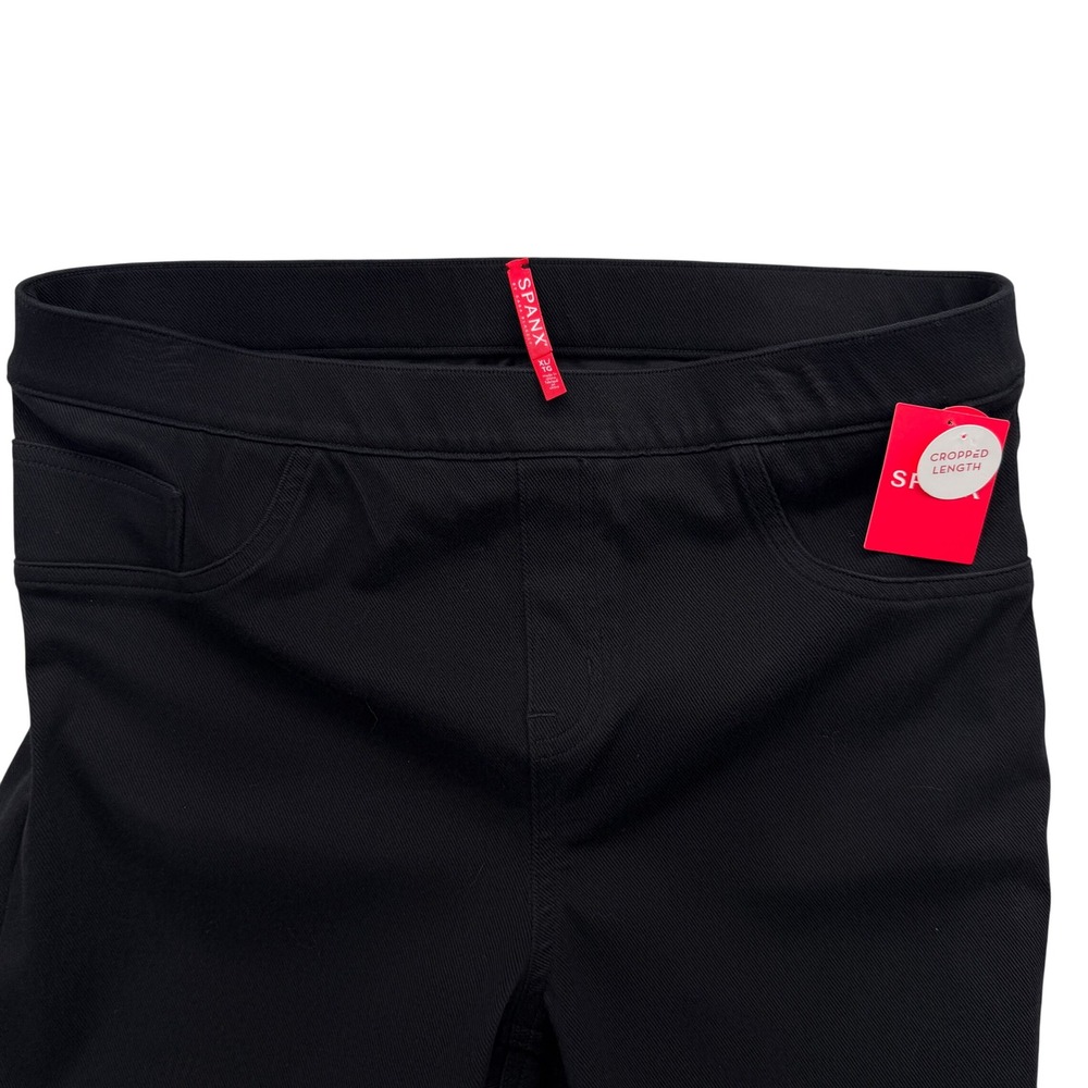 NEW Spanx Leggings Women XL Black Cropped Denim Style Pull On Stretch NWT - Picture 3 of 14
